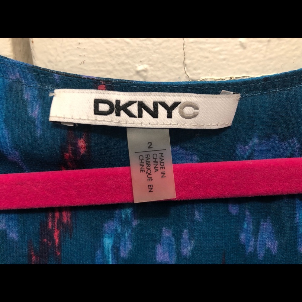 One shoulder printed DKNY summer dress